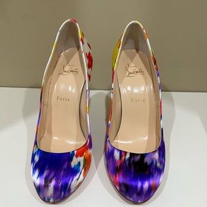 Christian Louboutin FIFI 100 Satin Bouquet heels. Size 38.5